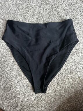 Shade & Shore Black High-Waisted Bikini Bottom Size Small